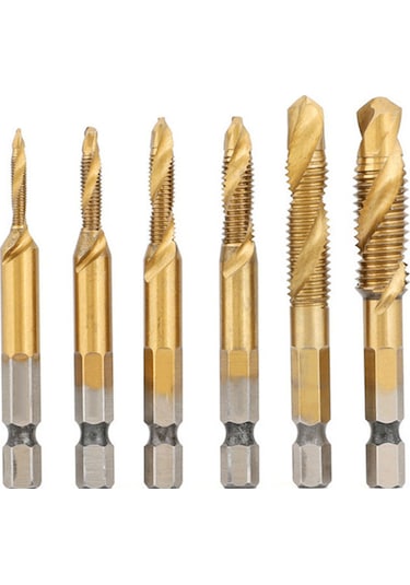 Kangvka 6'lı Altın Hss Delme Ve Taplama Aleti Seti - 1/4" Hex Saplı, Ahşap/alüminyum/plastik İçin Uygun, 3-10mm Çaplar