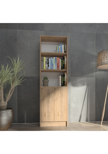 Kuta Flat56 Kitaplık 2 Kapaklı Kütüphane Çok Amaçlı Dolap (498404075)
