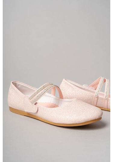 Gimer - Çatal Baretli Kalpli Pudra Star Kız Çocuk Ayakkabı - ... Pudra