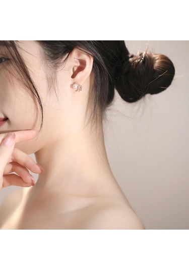 Gümüş Tancise 925 Ayar Gümüş Sentetik İnci Zirkon Küpe Damla Küpe Kadınlar İçin Düğün Parti Hediyeler