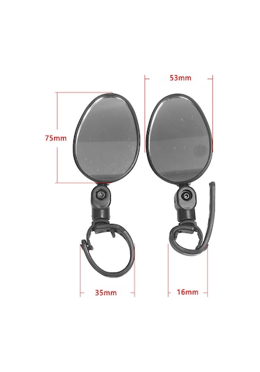 2 Adet Scooter Arka Görüş Aynası, Gidon Arka Görüş Aynaları, Elektrikli Scooter, Dağ Bisikleti, Yol Bisikleti İçin Bisiklet Aynası