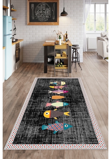 West Home Dijital Baskılı Yıkanabilir Kaymaz Taban Mutfak Halısı Wh 342 Multy