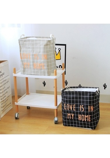 Willowhaven İskandinav Tarzı Katlanabilir Depolama Sepeti, Siyah Gri Giysi Kutusu, 25x25x40cm Dolap Düzenleyici DiğER