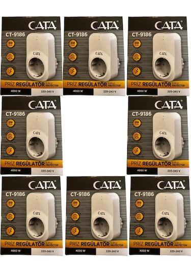 Cata Ct-9186 Akım Ve Çocuk Korumalı Tekli Kablosuz Priz 8 Adet