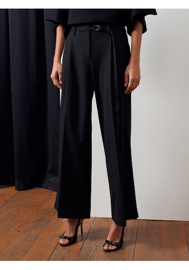 Dilvin 72180 Kemerli Bol Kesim Pantolon-siyah Siyah