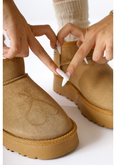 Lilly-anne Vizon Süet İçi Kürklü Kısa Bot 001