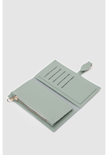 Nakit Ve Bozuk Para Bölmeli Katlanabilir Bayan Cüzdan-mint Mint