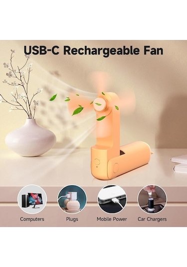 Fortunelane Usb Kolluk Fanı: Fan + Fener + Powerbank 3'ü 1 Arada, Taşınabilir, Sıcak Hava İçin, Cep Boyutu, Dışarıda Kullanışlı