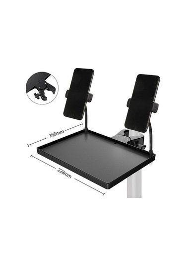 Trendooze Mikrofon Standı Tepsi Ses Kartı, 2 Telefon Tutucu,raf