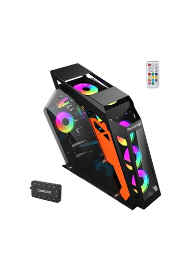 Revenge Emperor ATX Robotik Kumandalı 7 RGB Fanlı Şeffaf Cam Panel Oyuncu Bilgisayar Kasası