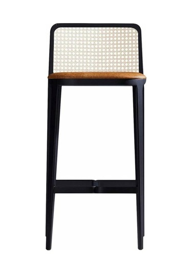 Martha Hazeranlı Ahşap Bar Sandalyesi Turuncu