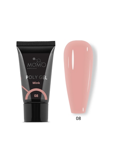 Momo Professional Protez Tırnak İçin Poly Gel Poli Jel No.08 Vizon 30 Gr