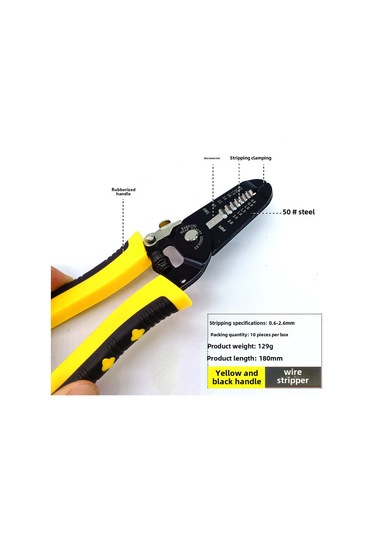 Maiyame 50 Çelik 7 İnç El Kesici: Elektrikçi İçin Zaman Tasarruflu, Güçlü Kablolu Ayağını Ve Kesme Aracı Sarı-siyah Büyük Boy