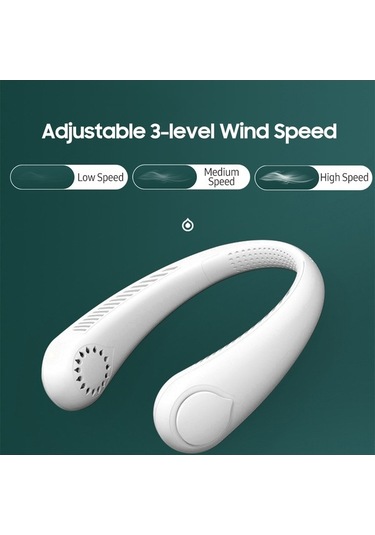 Pazly Taşınabilir Boyun Fanı - 3 Hızlı, 1800mah Şarjlı, Bıçaksız, Spor Seyahat Kişisel Serinletici