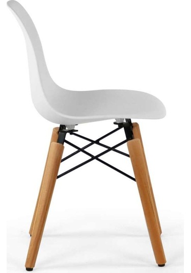 Seduna Eames Child Sandalye 2 Adet | Natural Ahşap Ayaklı-Beyaz