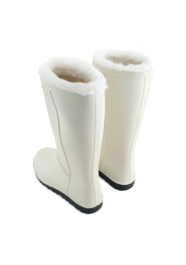 Gezer Kadın Kışlık Pvc İçi Sıcak Astarlı Su Geçirmez Çizme Bej