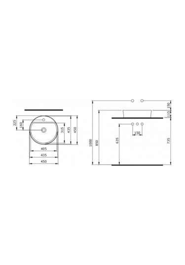 Bocchi Slim Line Yuvarlak Lavabo Mat Antrasit