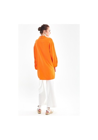 Çift Cepli Oversize Tunik-turuncu Turuncu