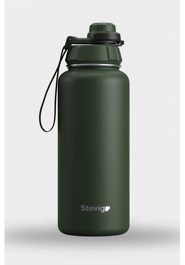 Stevig 1 Hand Leak-proof Sızdırmaz Çelik Termos 1000 Ml Green St-215