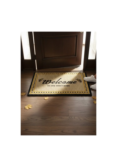 Hijyenik Kıvırcık Paspas 40x60 Cm - Islaklık Emici Kapı Önü Paspası Sarı