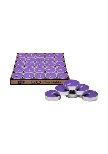 20 Li Yuvarlak Mum Mor Tealight Mum Doğum Günü Parti Süsleme Mor