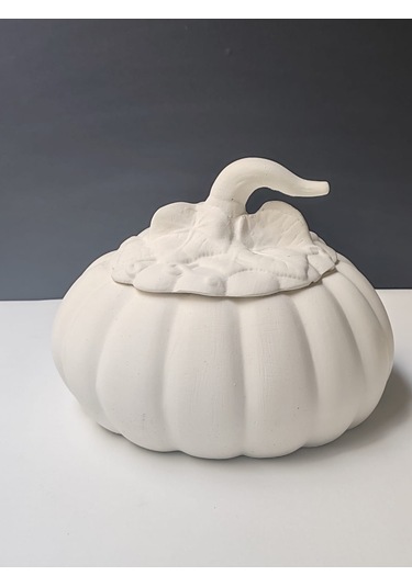 Dekoratif Balkabağı, Büyük Boy, Ham Beyaz El Yapımı, Ev Dekoru