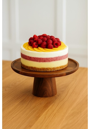 Akasya Ayaklı Sunumluk & Sunum Tabağı & Sunum Servisi 25x25x10 Cm Ahşap