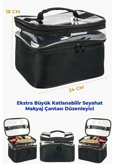 Woys Bags 2 Bölmeli Seyahat Makyaj Çantası