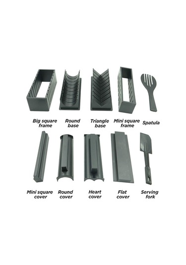 Novahub 10 Parçalı Sushi Seti - Renkli, Kolay Hazırlık, Çeşitli Şekiller Çok Renkli