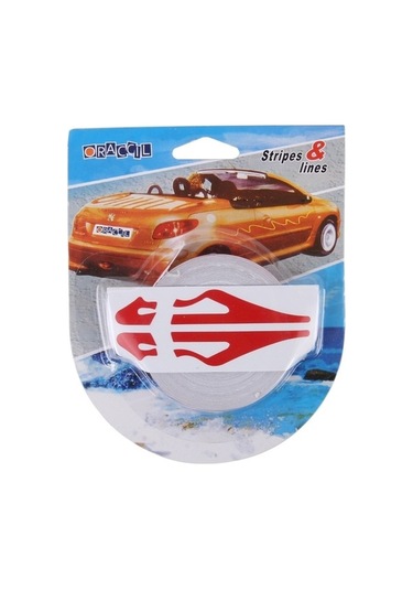 Cbtx 12mm 9.8m Kendinden Yapışkanlı Dekoratif Araç Şerit Bant Hattı Kırmızı A