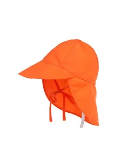 Petityu Upf50+ Uv Koruma Çabuk Kuruyan Ayarlanabilir Turuncu İnce Bebek Şapka 0-18 Ay Boyun Koruma Turuncu