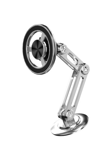 Soulader 360 Derece Dönebilen Ve Geri Çekilebilen Manyetik Araç İçi Telefon Tutucu, Kolay Kullanım İçin Pratik Araba Aksesuarı Gümüş