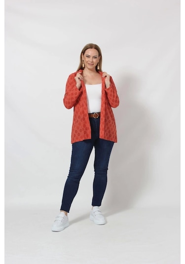 Moda Berray B029t Kapüşonlu Delikli Mevsimlik Ceket Tarçın Karışık Çok Renkli