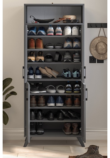 4 Kapaklı Ayakkabılık 9 Bölmeli Ayakkabılık Çok Amaçlı Dolap Beste Antrasit 4 Kapaklı Ayakkabılık 9 Bölmeli Ayakkabılık Çok Amaçlı Dolap Beste Antrasit