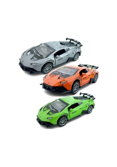 Lamborghini Model Çek Bırak Açılır Kapılı Metal Oyuncak Araba K174a29 Gri