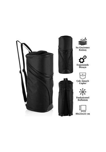 Nargile Taşıma Sırt Çantası Suni Deri - 300 Siyah