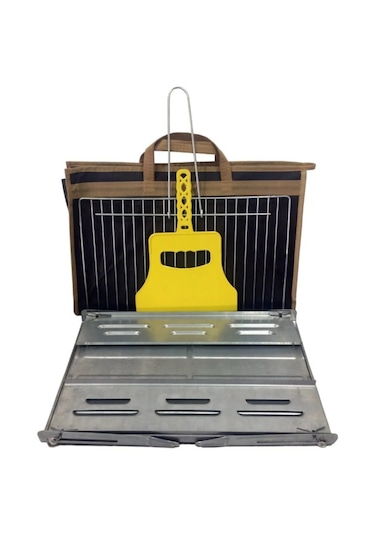 Portatif Paslanmaz Katlanır Mangal - Yelpaze Hediyeli