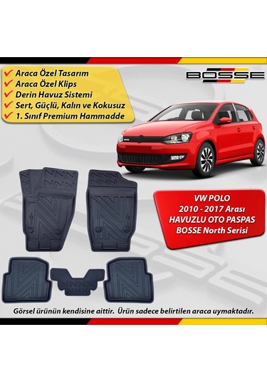 Vw Polo Paspas Araca Özel 6r 2010-2017 Derin Havuzlu Paspas Bosse North Serisi