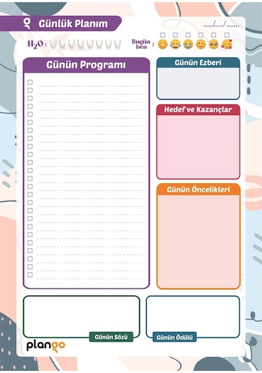 Plango Siyah - Gri Günlük Planlayıcı Defter - Daily Planner