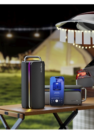 Fulltech Fxs2 Taşınabilir Kablosuz Bluetooth Hoparlör Siyah 120w Güç, Rgb Işık, Ipx4 Su Geçirmez,