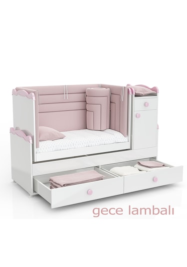 Patiko Sahra 970 2 Kapılı Bebek Odası Takımı Pembe
