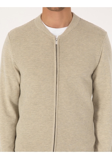Pierre Cardin Erkek Kum Melanj Hırka Triko 50317333-vr123 Kum Melanj