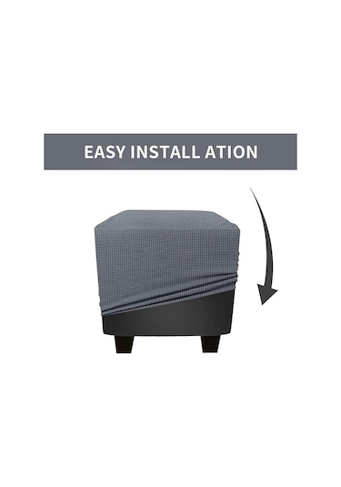 Haki Jakarlı Dayanıklı Kare Streç Ayak Dayama Tabure Mobilya Koruyucu Dikdörtgen Tezgah  S