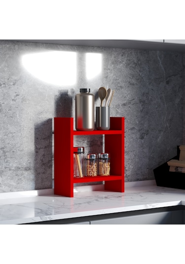 Buse Tezgah Üstü Raf Kırmızı