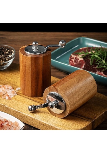 Ahşap El Değirmeni Öğütücü Ahşap Baharat Tuz Öğütücü Değirmen