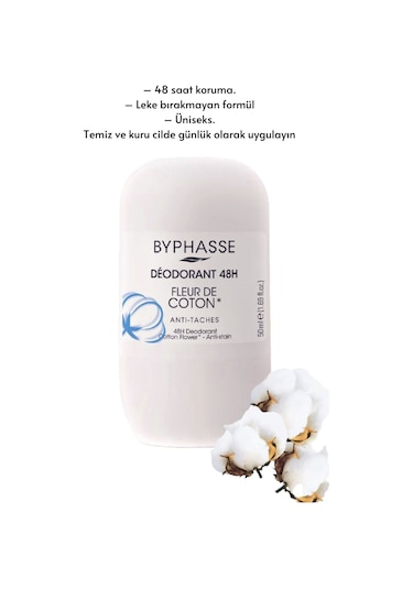 Byphasse Cotton Flower 48H Kadın Roll-On Deodorant 50 ML
