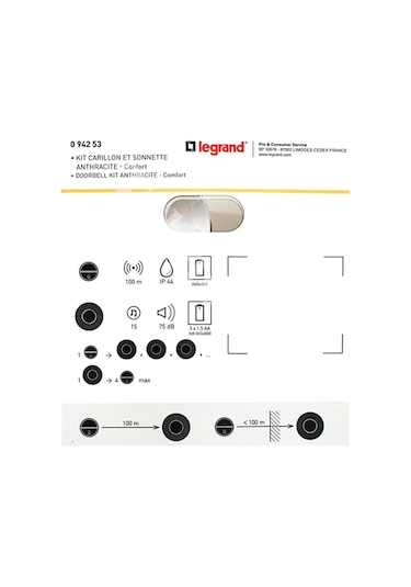 Legrand 094253 Comfort Kablosuz Zil 100 Metre Menzil