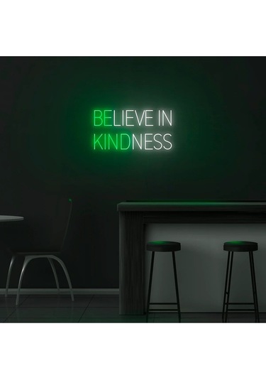Twins Led Believe In Kindness Yazılı Neon Tabela Yeşil Model:model:36053366 Yeşil