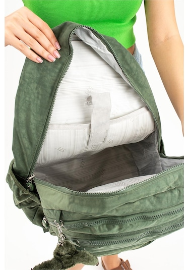 Ultra Hafif Çok Cepli Krinkıl Sırt Çantası Unisex Yeşil Model: 571-3b - Yeşil