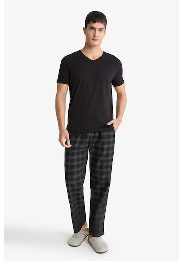 Defacto Regular Fit Cepli Uzun Boy Flanel Alt C6119ax25wnbk81 Siyah